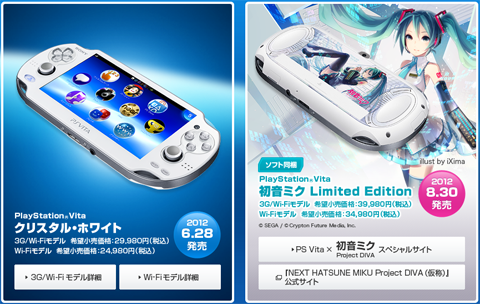 漫画PlayStation Vita クリスタル・ホワイト Wi-Fiモデル初音ミク