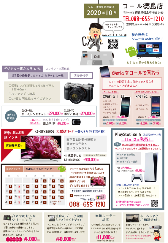 10月毎月チラシソニー情報