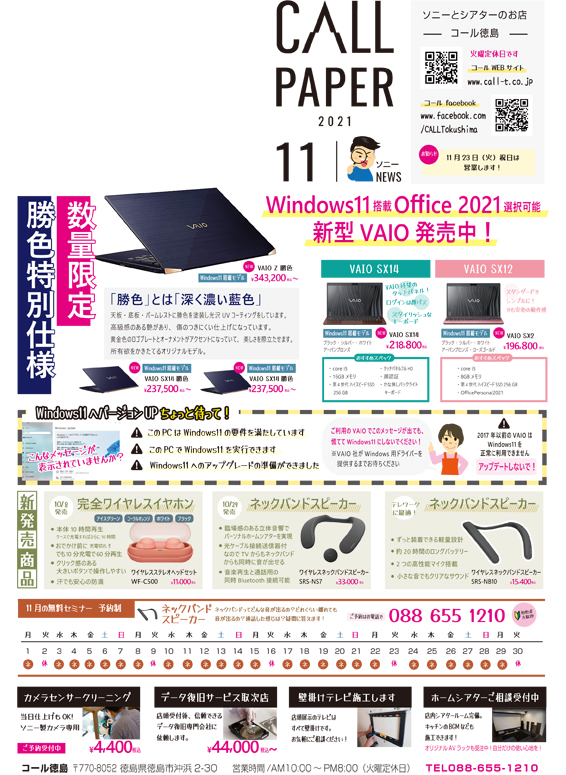 11月毎月チラシソニー情報