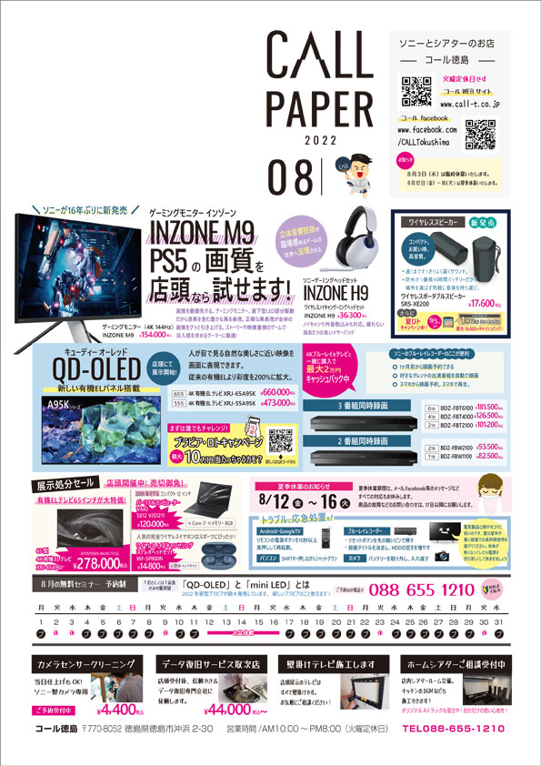 8月毎月チラシソニー情報