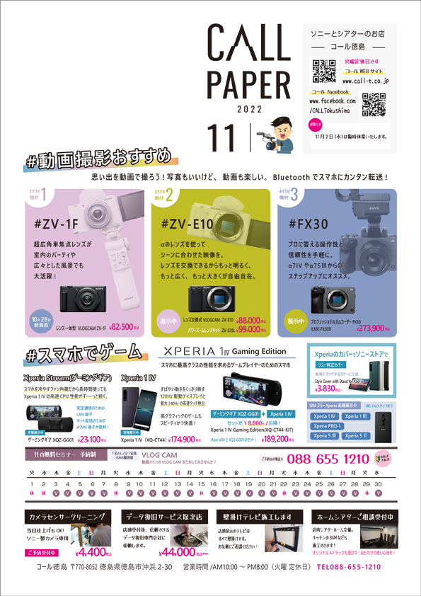 11月毎月チラシソニー情報