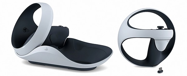 PlayStation VR2 とコントローラー充電スタンド-