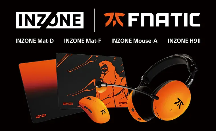 INZONE Mouse-A、Mat-F、H9 IIのFnaticオレンジエディションが一堂に会したデスク環境